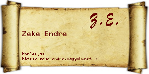 Zeke Endre névjegykártya